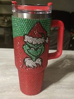The Grinch Holiday Rhinestone Travel Mug - Festive Christmas Tumbler